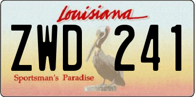 LA license plate ZWD241