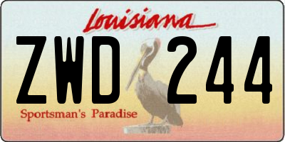 LA license plate ZWD244