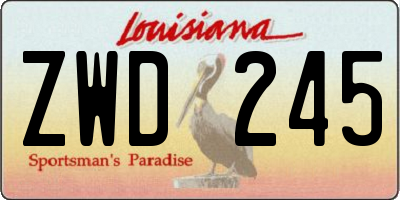 LA license plate ZWD245