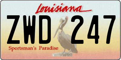 LA license plate ZWD247