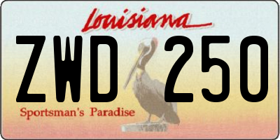 LA license plate ZWD250