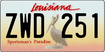 LA license plate ZWD251