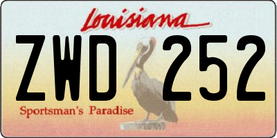 LA license plate ZWD252