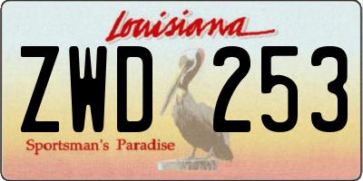 LA license plate ZWD253