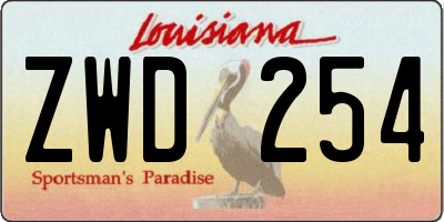 LA license plate ZWD254