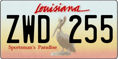 LA license plate ZWD255