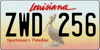 LA license plate ZWD256