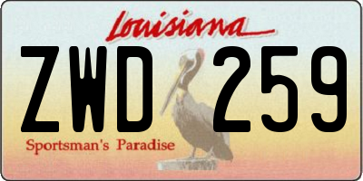 LA license plate ZWD259