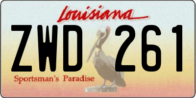 LA license plate ZWD261