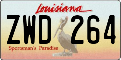 LA license plate ZWD264