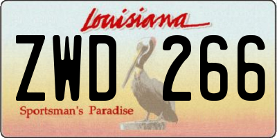 LA license plate ZWD266
