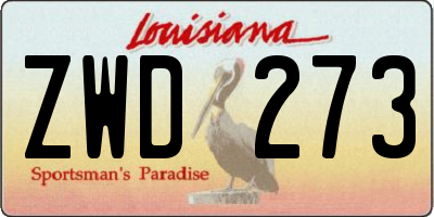 LA license plate ZWD273