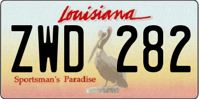 LA license plate ZWD282