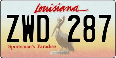 LA license plate ZWD287