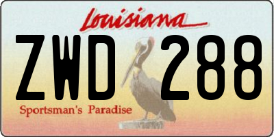 LA license plate ZWD288