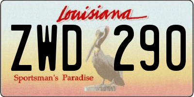 LA license plate ZWD290