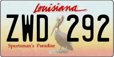 LA license plate ZWD292