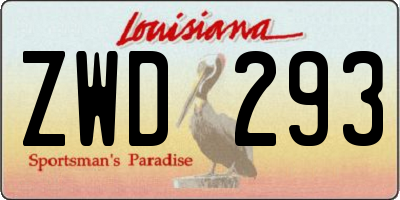 LA license plate ZWD293