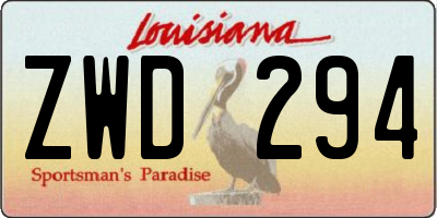 LA license plate ZWD294