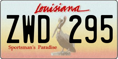 LA license plate ZWD295