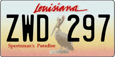 LA license plate ZWD297