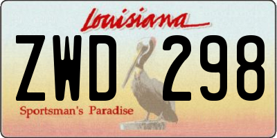 LA license plate ZWD298