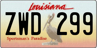 LA license plate ZWD299