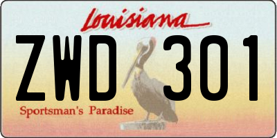 LA license plate ZWD301