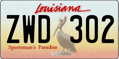 LA license plate ZWD302