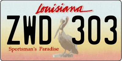 LA license plate ZWD303