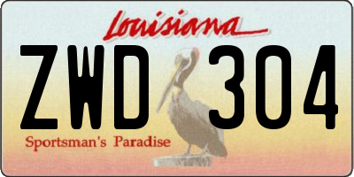 LA license plate ZWD304