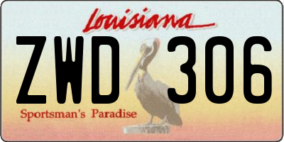 LA license plate ZWD306