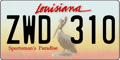 LA license plate ZWD310