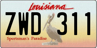 LA license plate ZWD311