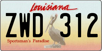 LA license plate ZWD312