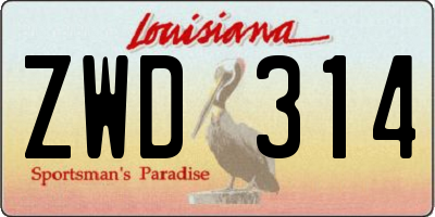 LA license plate ZWD314