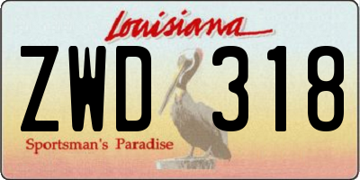 LA license plate ZWD318