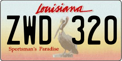 LA license plate ZWD320