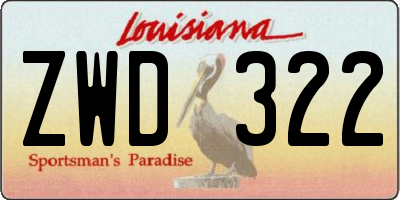 LA license plate ZWD322