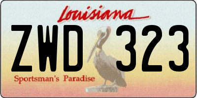 LA license plate ZWD323