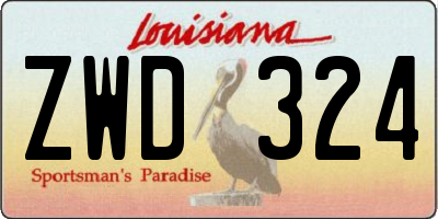 LA license plate ZWD324
