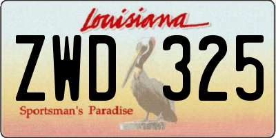 LA license plate ZWD325