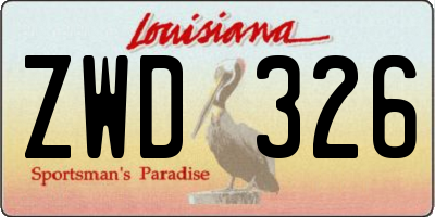 LA license plate ZWD326