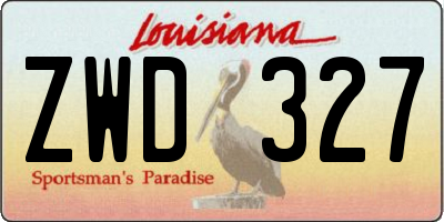 LA license plate ZWD327