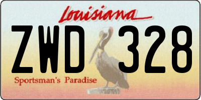 LA license plate ZWD328