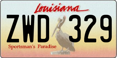 LA license plate ZWD329