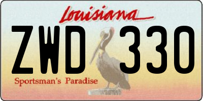 LA license plate ZWD330