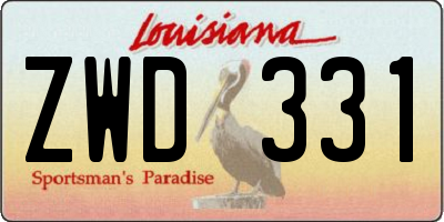 LA license plate ZWD331
