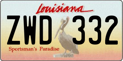 LA license plate ZWD332