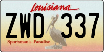 LA license plate ZWD337